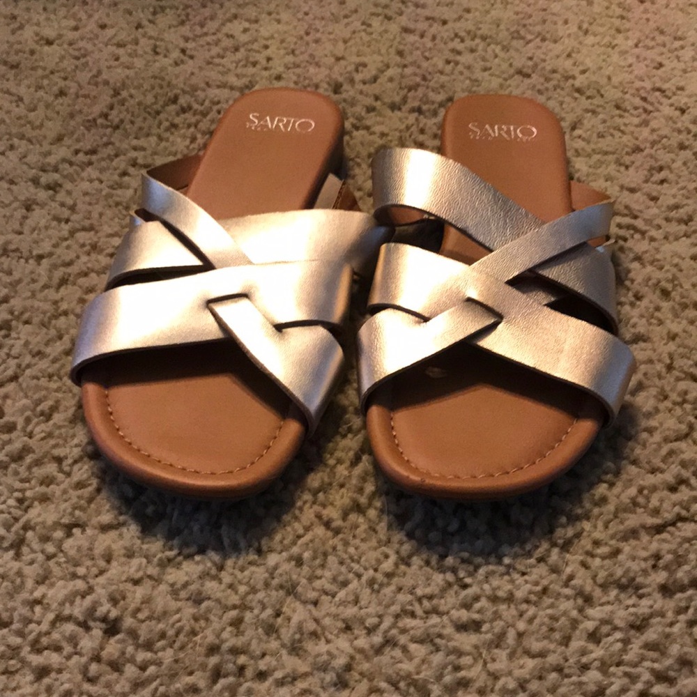 Gold strapped sandals